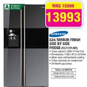 Samsung 524Ltr Mirror Finish Side By Side Fridge(RS21HFLMR)