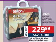 Salton Single All Night Electric Blanket
