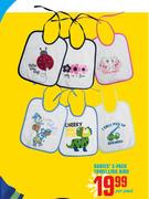 Babies 3-Pack Towelling Bibs-Per Pack