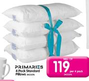 Primaries 4 Pack Standard Pillows