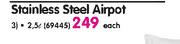 Home 2.5ltr Stainless Steel Airpot Each
