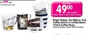 Bright Stripes,Dot Ribbon,Taxi,Coffee Aroma Or Coffee Beans Coffee Mugs-4's Pack