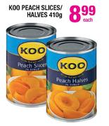 Koo Peach Slices/Halves-410g Each