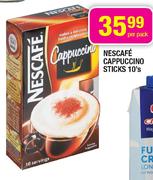 Nescafe Cappuccino Sticks-10's Per Pack