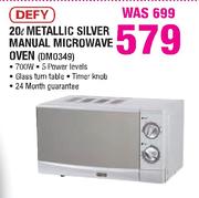 Defy Metallic Silver Manual Microwave Oven-20Ltr(DMO349)