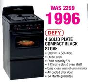 Defy 4 Solid Plate Compact Black Stove