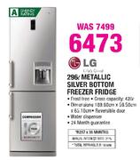 LG Metallic Silver Bottom Freezer Fridge-296Ltr