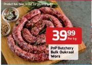 PnP Butchery Bulk Oukraal Wors-Per Kg