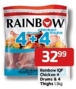 Rainbow IQF Chicken 4 Drums & 4 Thighs-1.5Kg
