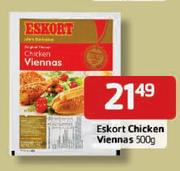 Eskort Chicken Viennas- 500g