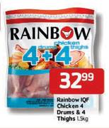 Rainbow IQF Chicken 4 Drums & 4 Thighs- 1.5kg