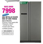 Samsung Metallic Silver Side By Side Fridge-550Ltr(RSA1NTMG/XFA)