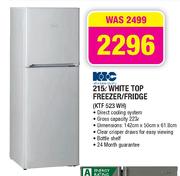 KIC White Top Freezer/Fridge-215Ltr(KTF 523 WH)