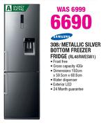 Samsung Metallic Silver Bottom Freezer Fridge-308Ltr(RL48RWESW1)