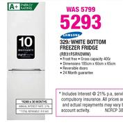 Samsung White Bottom Freezer Fridge-329Ltr(RB31FSRNDWW)
