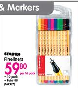 Stabilo Fineliners-Per 10 Pack