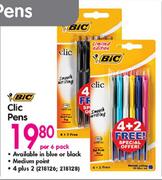 BIC Clic Pens-Per 6 Pack