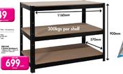 Geelong 3 Shelve Workbench-Each