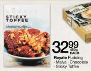 Royale Pudding Malva/Chocolate/Sticky Toffee-450g Each