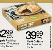 Cafe Culture Pie Assorted-600g Each