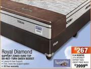 Slumberland Royal Diamond Support Zoned Euro Top Do-Not-Turn Queen Bedset-152cm