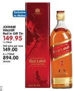 Johnnie Walker Red in Gift Tin-750ml Each