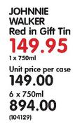 Johnnie Walker Red in Gift Tin-6 x 750ml