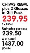 Chivas Regal Plus 2 Glasses in Gift Pack-6 x 750ml