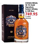Chivas Regal 18 Yo Gold Signature Scotch Whisky in Gift Box-750ml Each