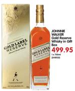 Johnnie Walker Gold Reserve Whisky in Gift Box-750ml Each