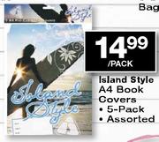 Island Style A4 Book Covers Assorted-5-pack per pack