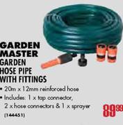 Garden Master Garden Hose Pipe With Fittings-20mx12mm