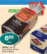 Sasko Low Gi True Whole Wheat Brown Bread-800g 