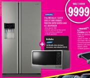 Samsung 516 Ltr Metallic Silver Side By Side Fridge/Freezer with Water and Ice Dispenser