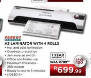 Parrot A3 Laminator with 4 Rolls