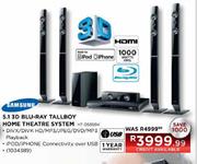 Samsung 5.1 Blu-Ray Tallboy Home Theatre System (HT-D5350K)