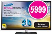 Samsung 43"(109cm) 3D Plasma TV(PS43D490)