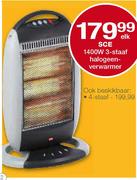 SCE HalogeenVerwarmer 3-Staaf-1400W