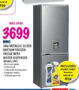 KIC 346L Metallic Silver Bottom Freezer Fridge With Water Dispenser (KB6032/2ME)