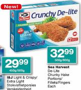 Sea Harvest De-Lite Chunky Hake Portions/Fillets/Fingers-500g/800g Each