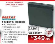 Parrot 5 Sheet Shredder