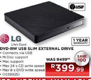 LG DVD-RW USB Slim External Drive