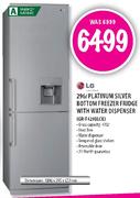 LG Platimum Silver Bottom Freezer Fridge with Water Dispenser-296Ltr(GR-F429BLCK)