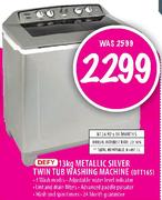 Defy Metallic Silver Twin Tub Washing Machine-13kg(DTT165)