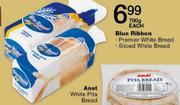 Blue Ribbon Premier White Bread/Sliced White Bread-700g Each