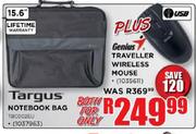 Targus Notebook Bag + Genius Traveller Wireless Mouse
