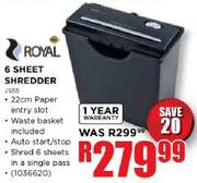 Royal 6 Sheet Shredder (JS55)