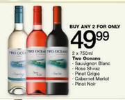 Two Oceans Sauvignon Blanc/Rose Shiraz/Pinot Grigio/Cabernet Merlot/Pinot Noir-2x750ml