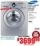 Samsung Metallic Finish Front Loading Deep Foam Washing Machine-6kg