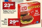 I&J Beefers Beef Patties-500g